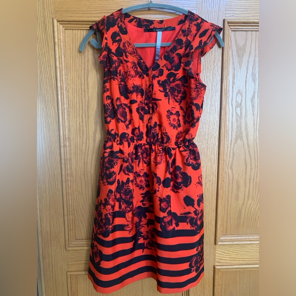 Kensie Tomato Red and Black Dress